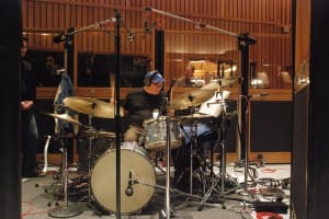 Peter Erskine in the studio with Seth MacFarlane